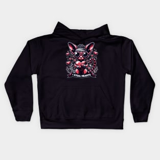 Valentine's Day Devon Rex Cat Kids Hoodie